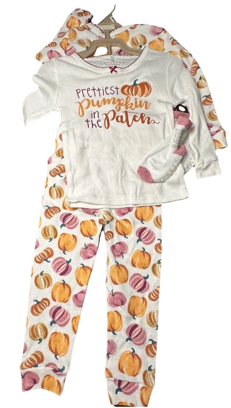NWT Chickpea Halloween Baby Pajamas Set w/ Socks 5 Pieces Size 12 Months